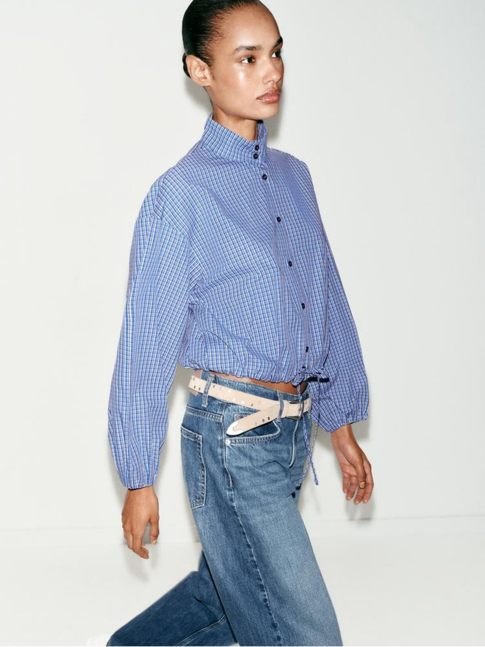 ZARA PLAID BALLOON SHIRT - Picture 4 of 9